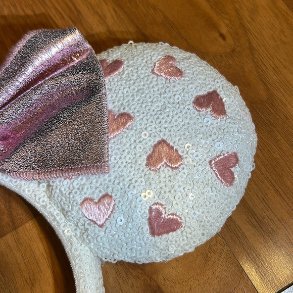 NWOT Tokyo Disney Embroidered Heart Sequin Mickey Minnie Mouse Ears Headband - Picture 5 of 15